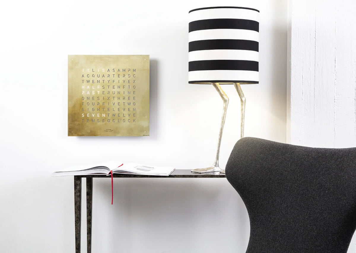 Qlocktwo Classic Silver & Gold Body White - QLOCKTWO