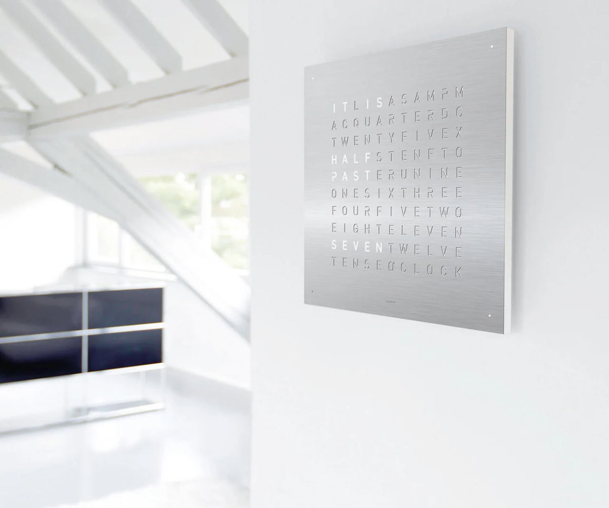 Qlocktwo Classic Stainless Steel Body White - QLOCKTWO