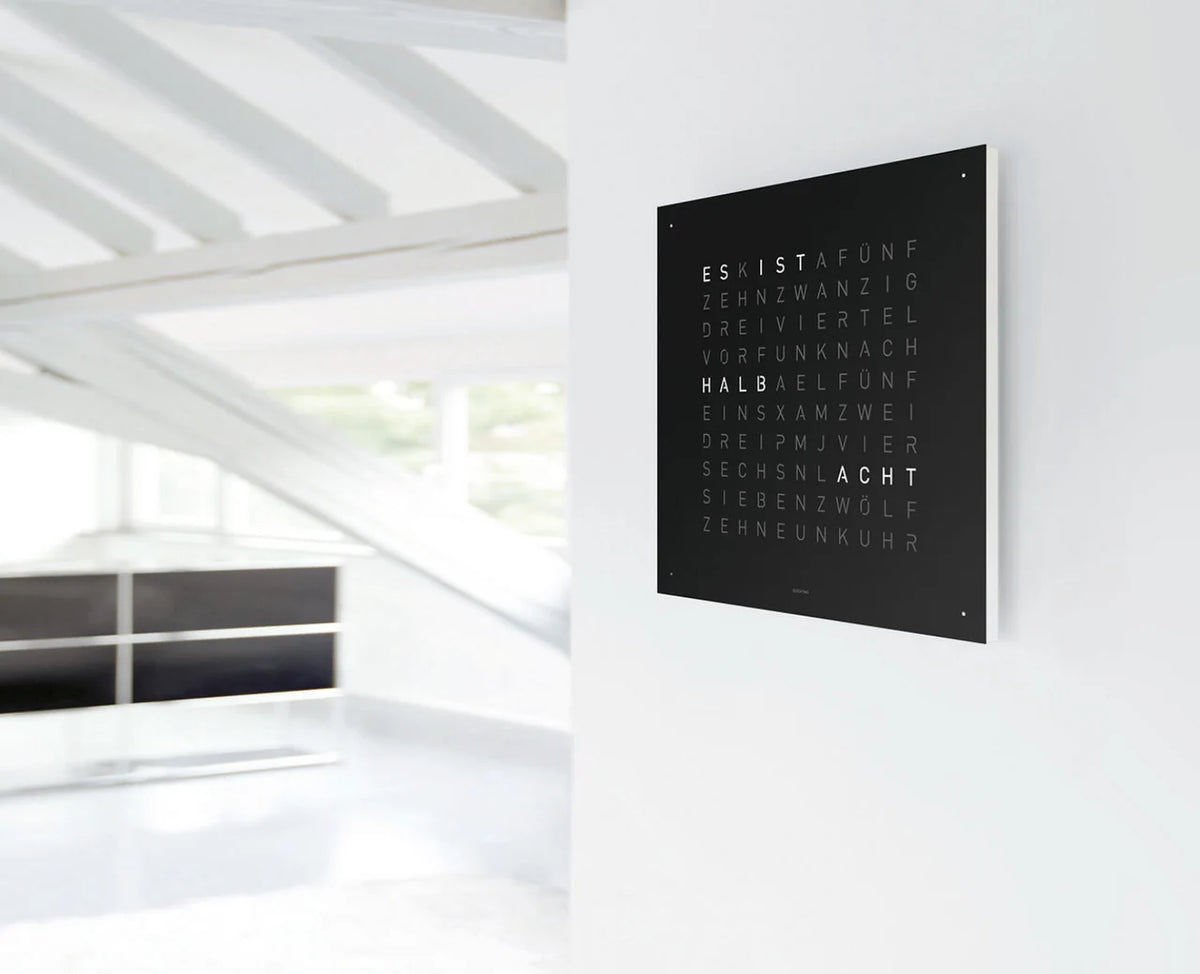 Qlocktwo Classic Black Metal Body White - QLOCKTWO
