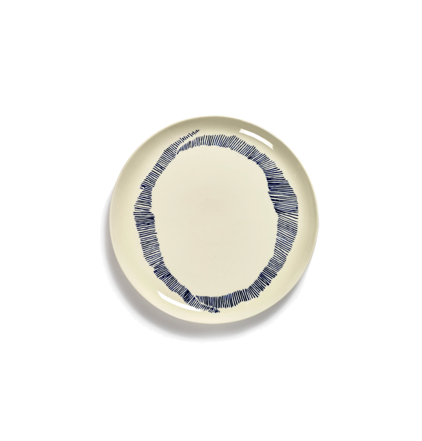 Feast Tableware Dinner plate white swirl/blue stripes - SERAX