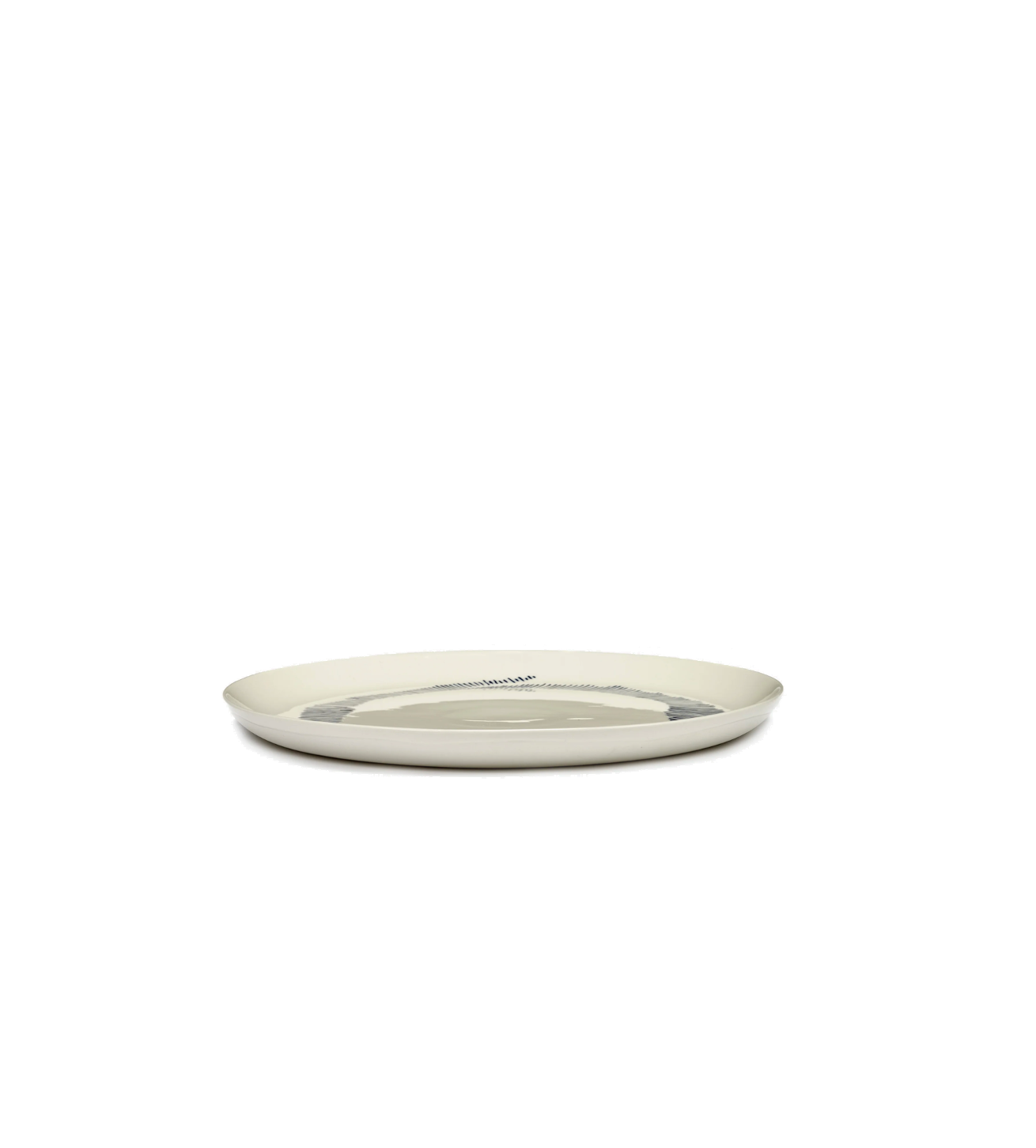 Feast Tableware Dinner plate white swirl/blue stripes - SERAX