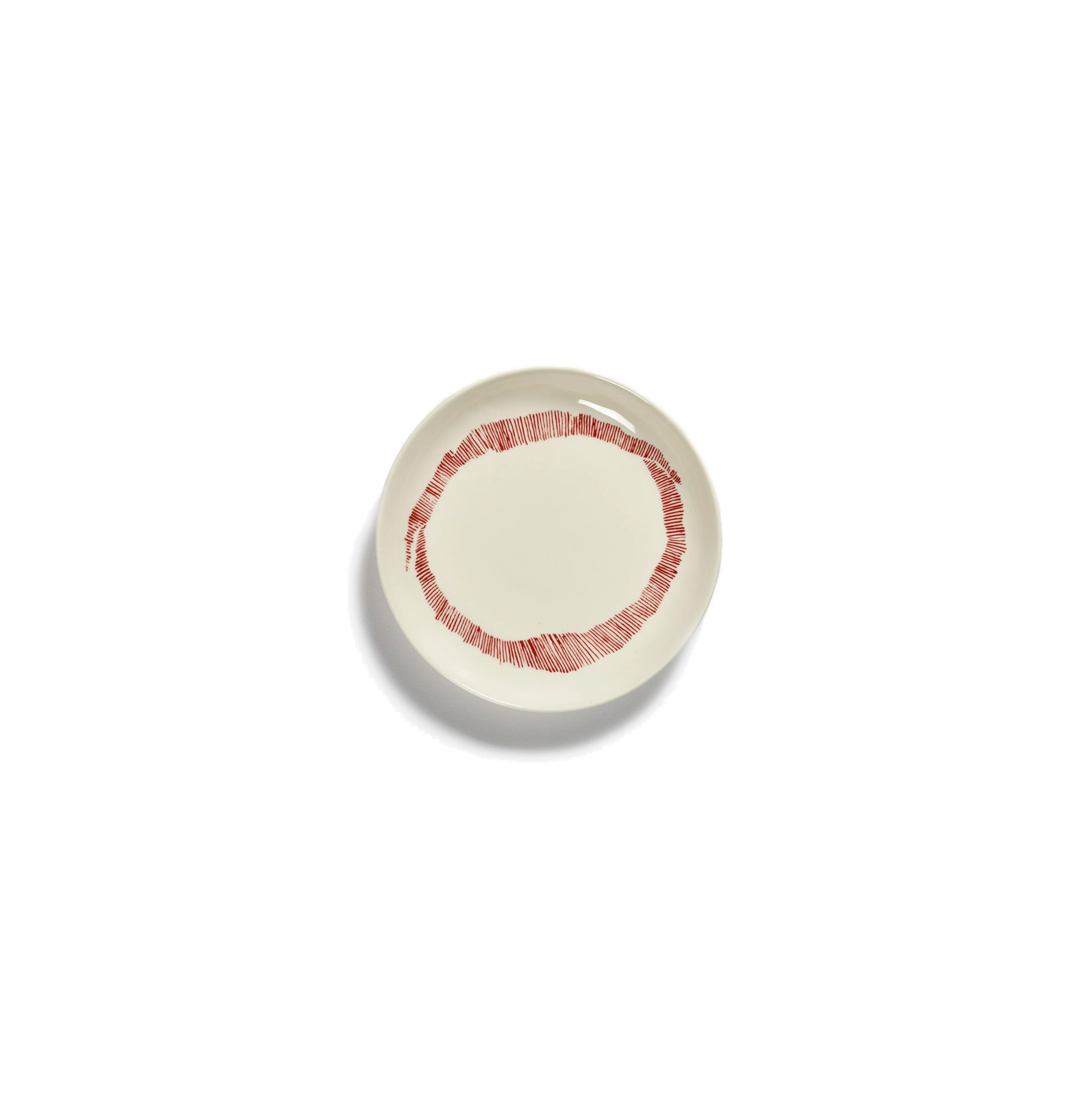 Feast Tableware Dessert plate white swirl/red stripes - SERAX