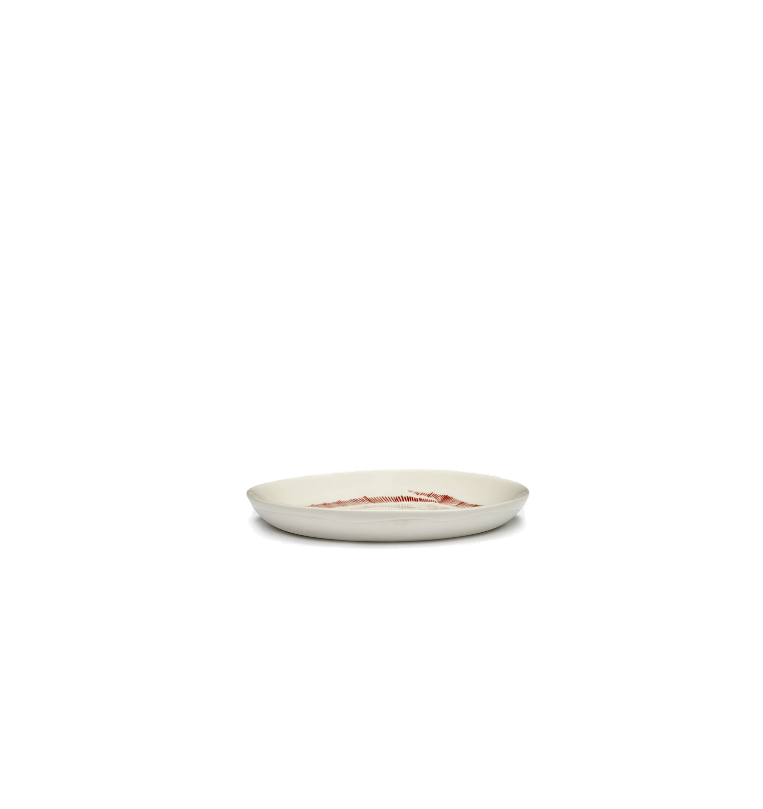 Feast Tableware Dessert plate white swirl/red stripes - SERAX