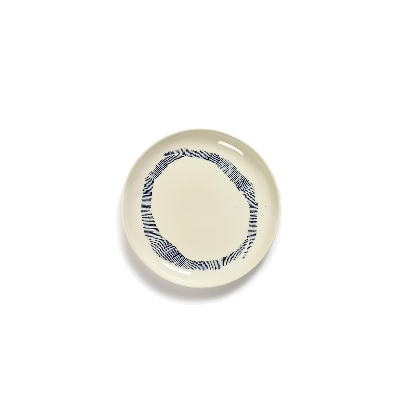 Feast Tableware Dessert plate white swirl/blue stripes - SERAX