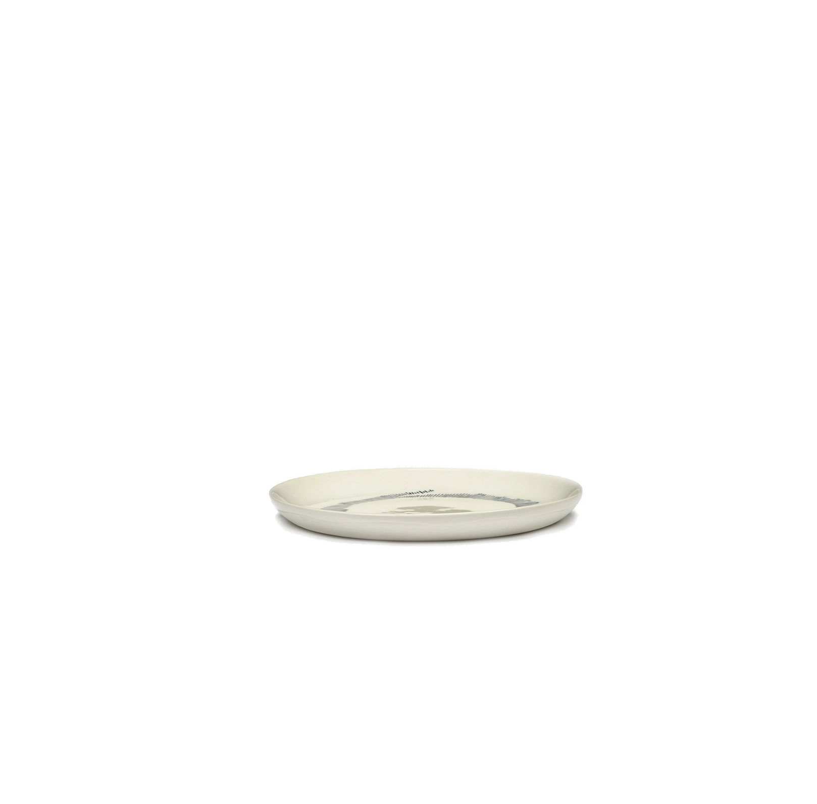 Feast Tableware Dessert plate white swirl/blue stripes - SERAX