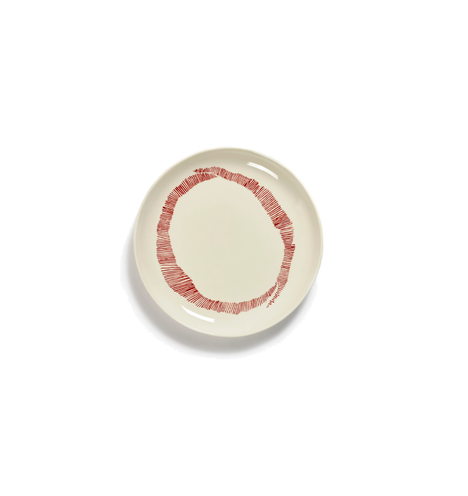 Feast Tableware Dessert plate white swirl/red stripes - SERAX