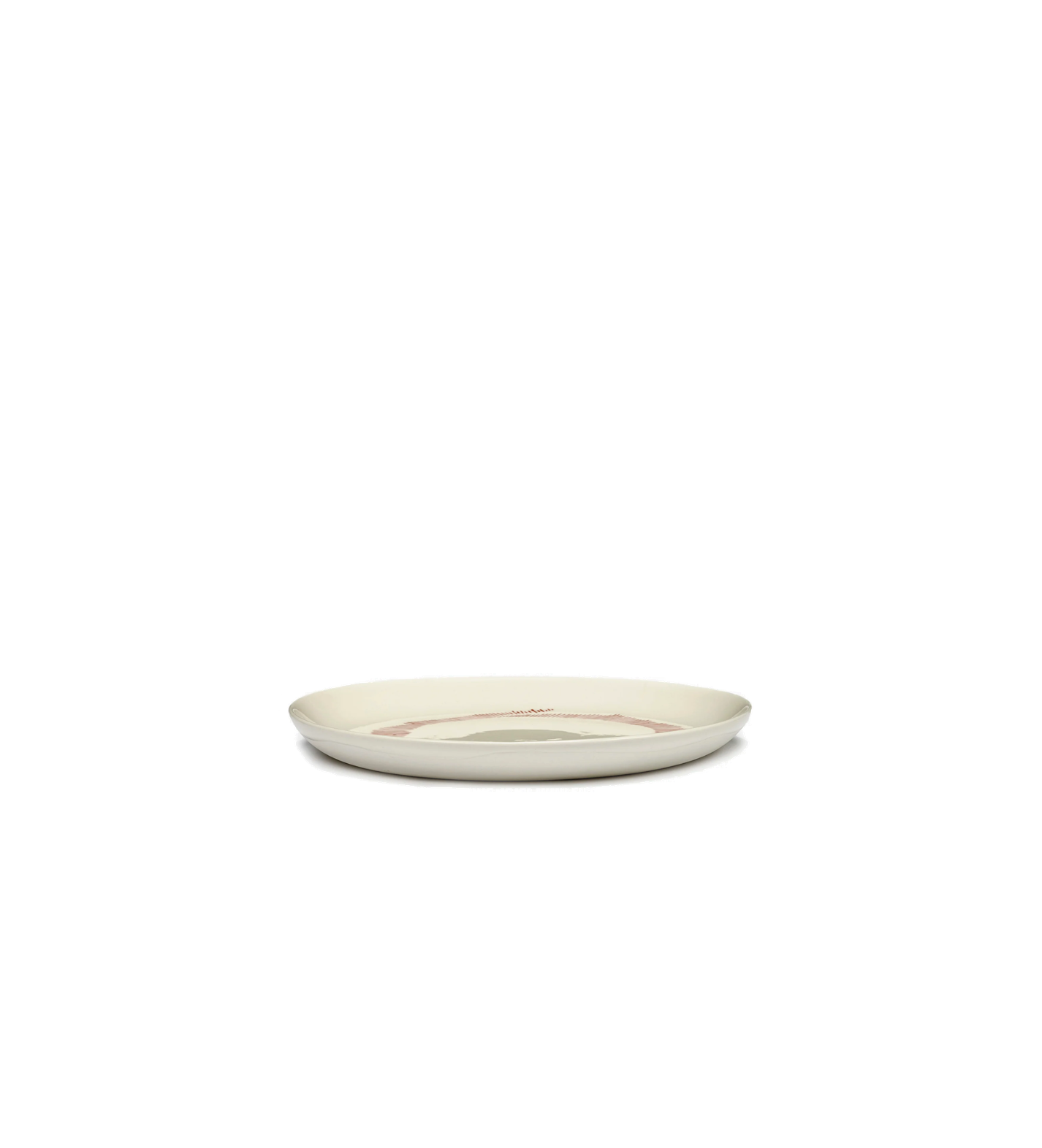 Feast Tableware Dessert plate white swirl/red stripes - SERAX