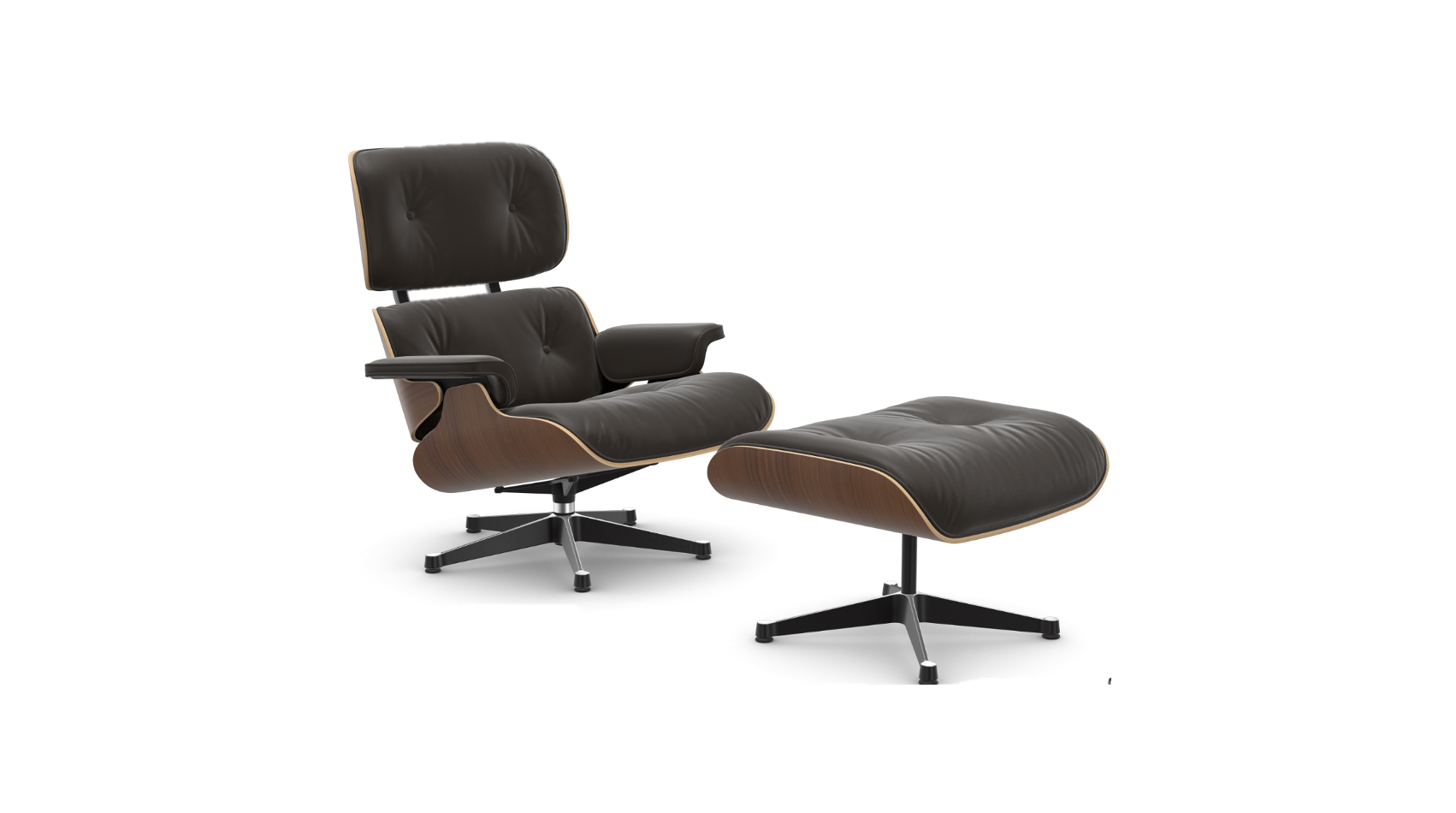 Lounge Chair + Ottoman Walnut  - VITRA