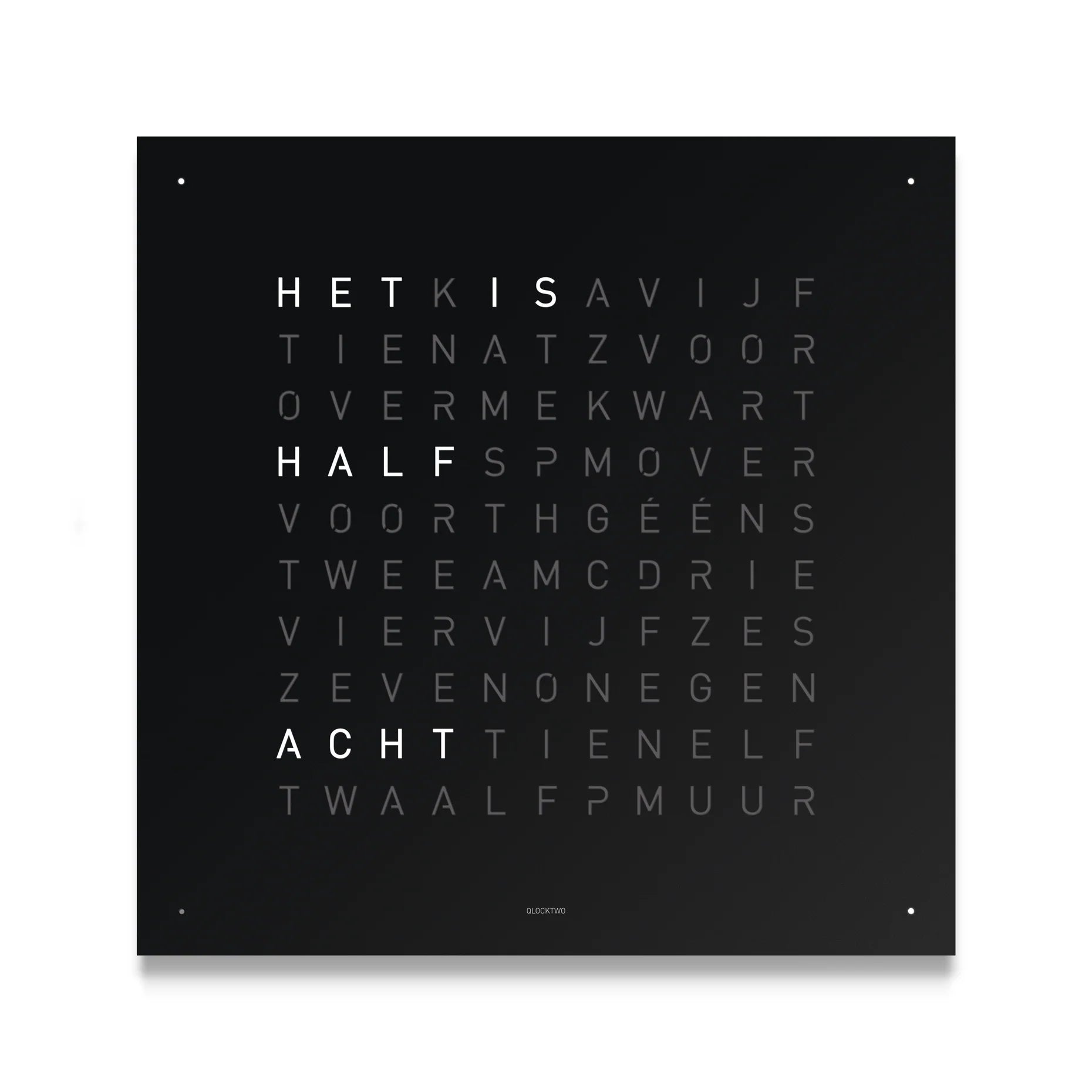 Qlocktwo Classic Black Metal Body White - QLOCKTWO